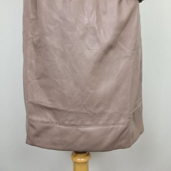 LUCY Paris Taupe Tan Faux Leather Rosette Waist Bodycon Sheath Mini Dress Large - Picture 5 of 17